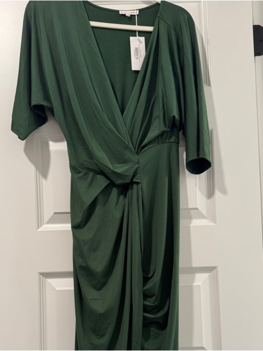 Baltic Born Forest Green Knot-Front Maxi Dress
